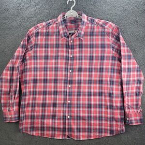 Untuckit Shirt Red Green Blue Men 3XLC Madras Plaid Long Sleeve Button Up Casual